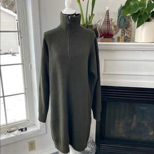Olive Green Women's Sweater Dress